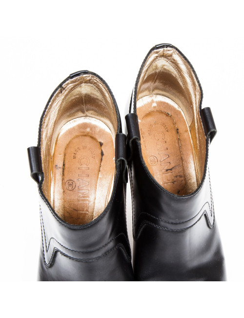 Boots CHANEL  t 39 en cuir noir