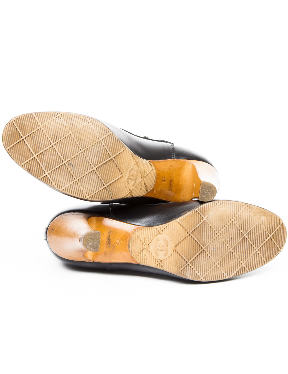 Boots CHANEL  t 39 en cuir noir