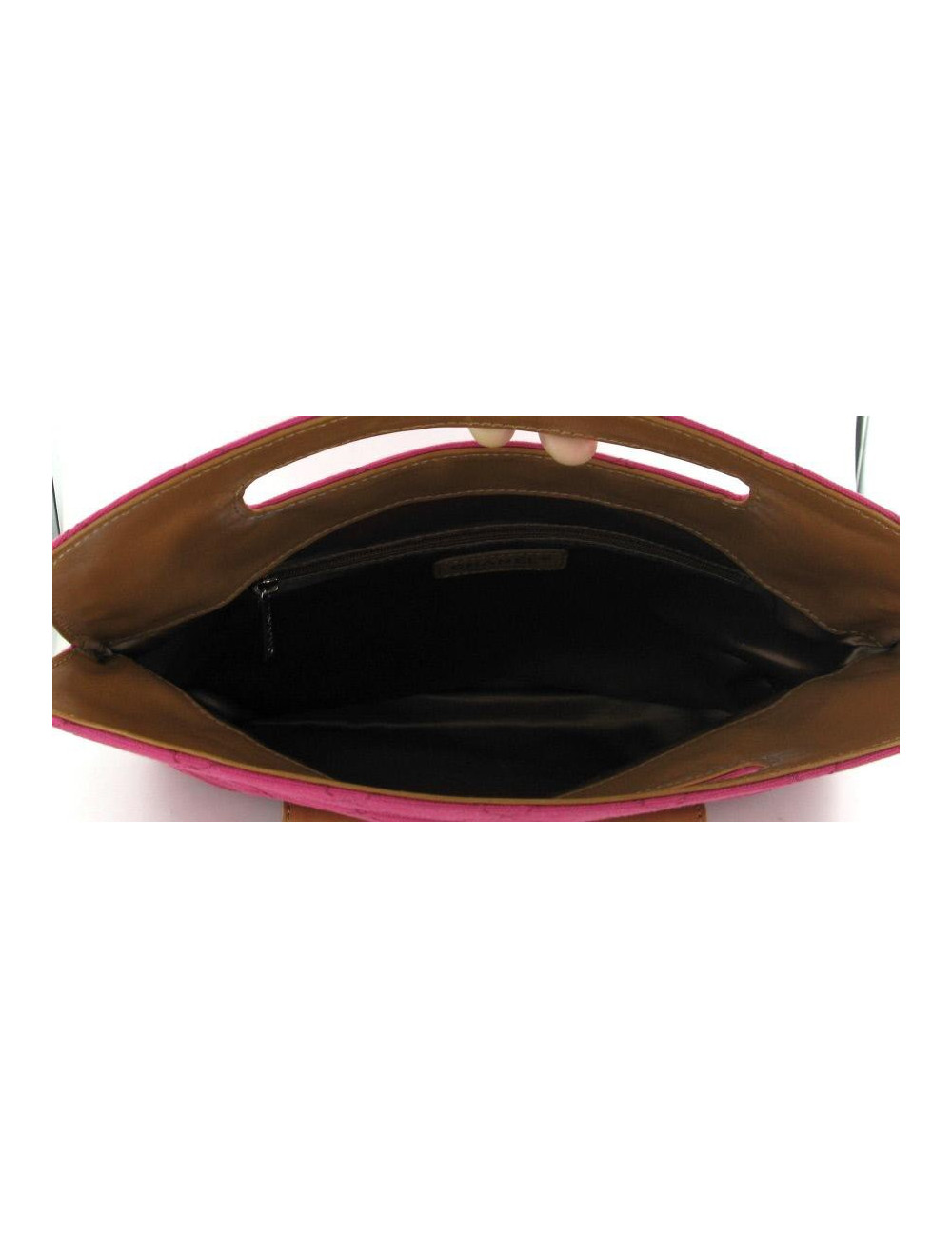 Pochette CHANEL en tissu rose et cuir gold