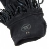HERMES mid-length fringed gloves in black suede size 7.5EU