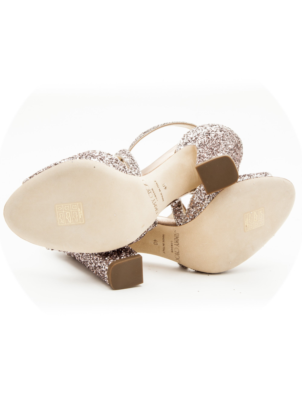  JIMMY CHOO high heel sandals in pink sequins size 40EU