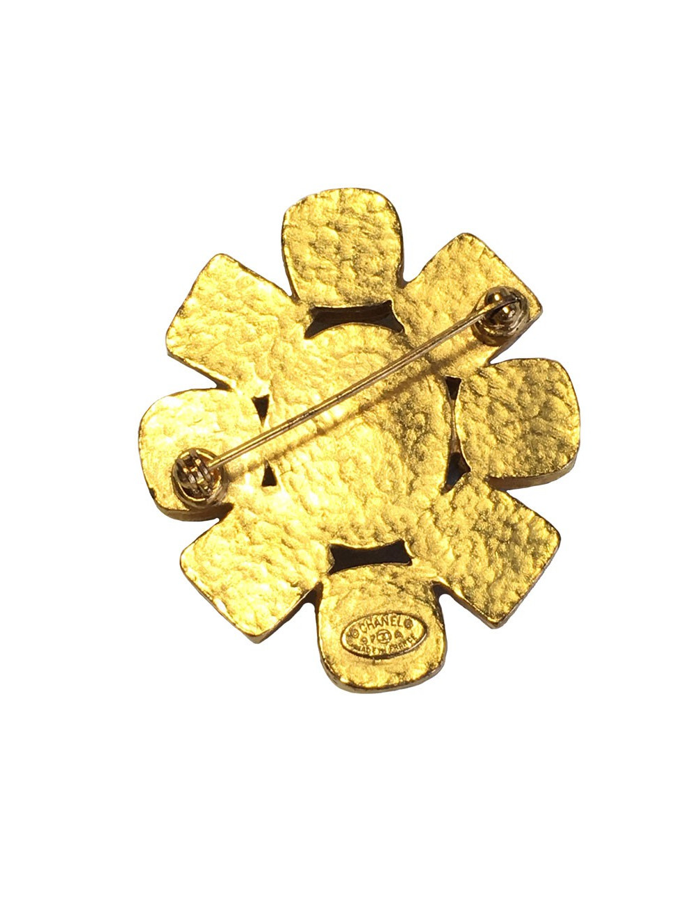 CHANEL vintage brooch in gilded and silver metal