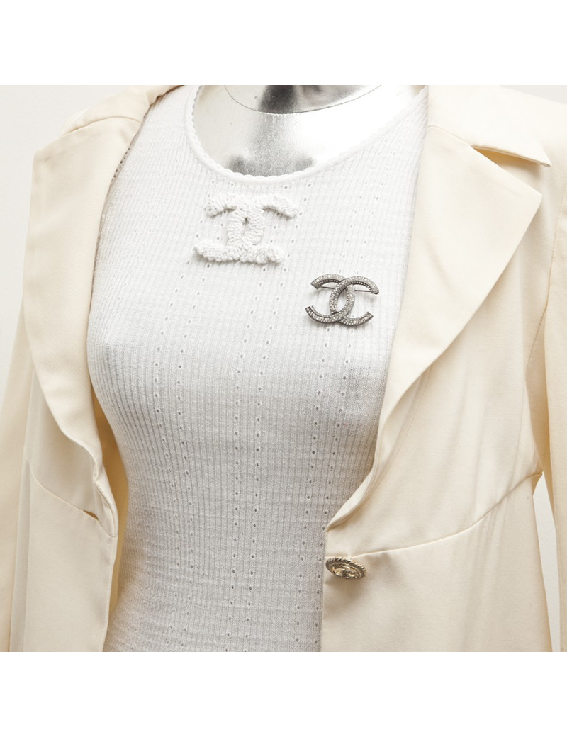 Broche Double C CHANEL strass