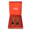 GIANFRANCO FERRE Vintage clip-on earrings in gilded metal, faceted stone and brilliant