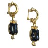 xxx Boucles d'oreille clips GIANFRANCO FERRE Vintage en métal doré, pierre facettée et brilliant