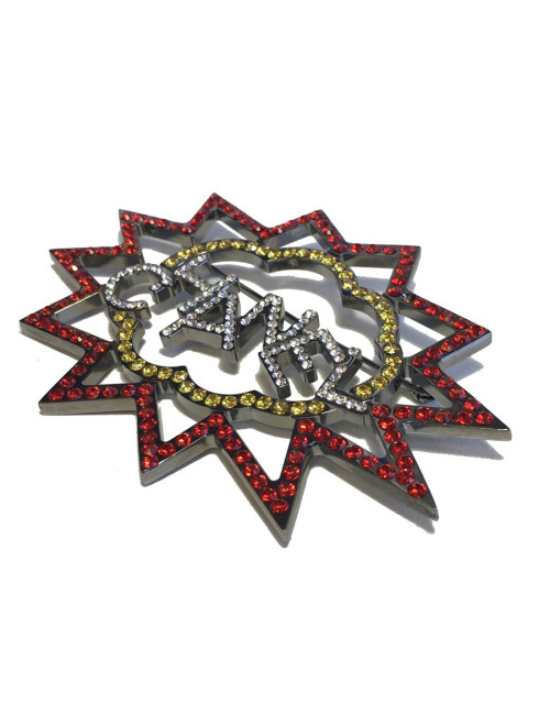 xxx Broche CHANEL 'CHANEL' en ruthénium et strass de couleur