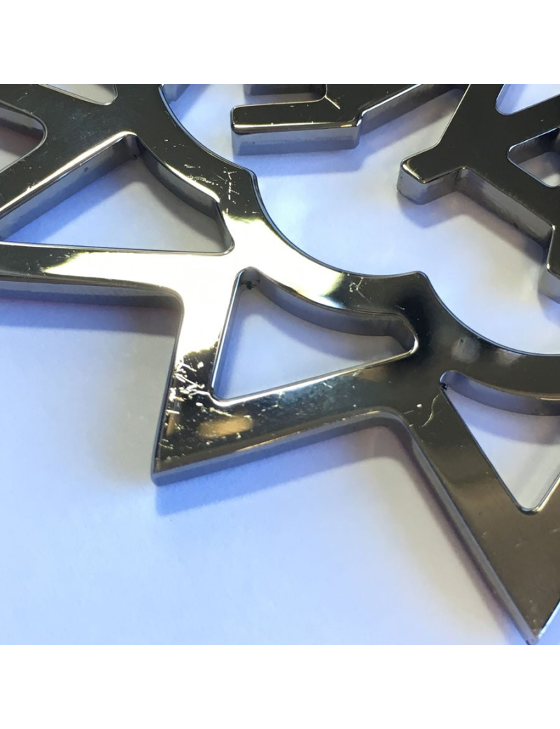 CHANEL brooch in ruthenium and colored rhinestones