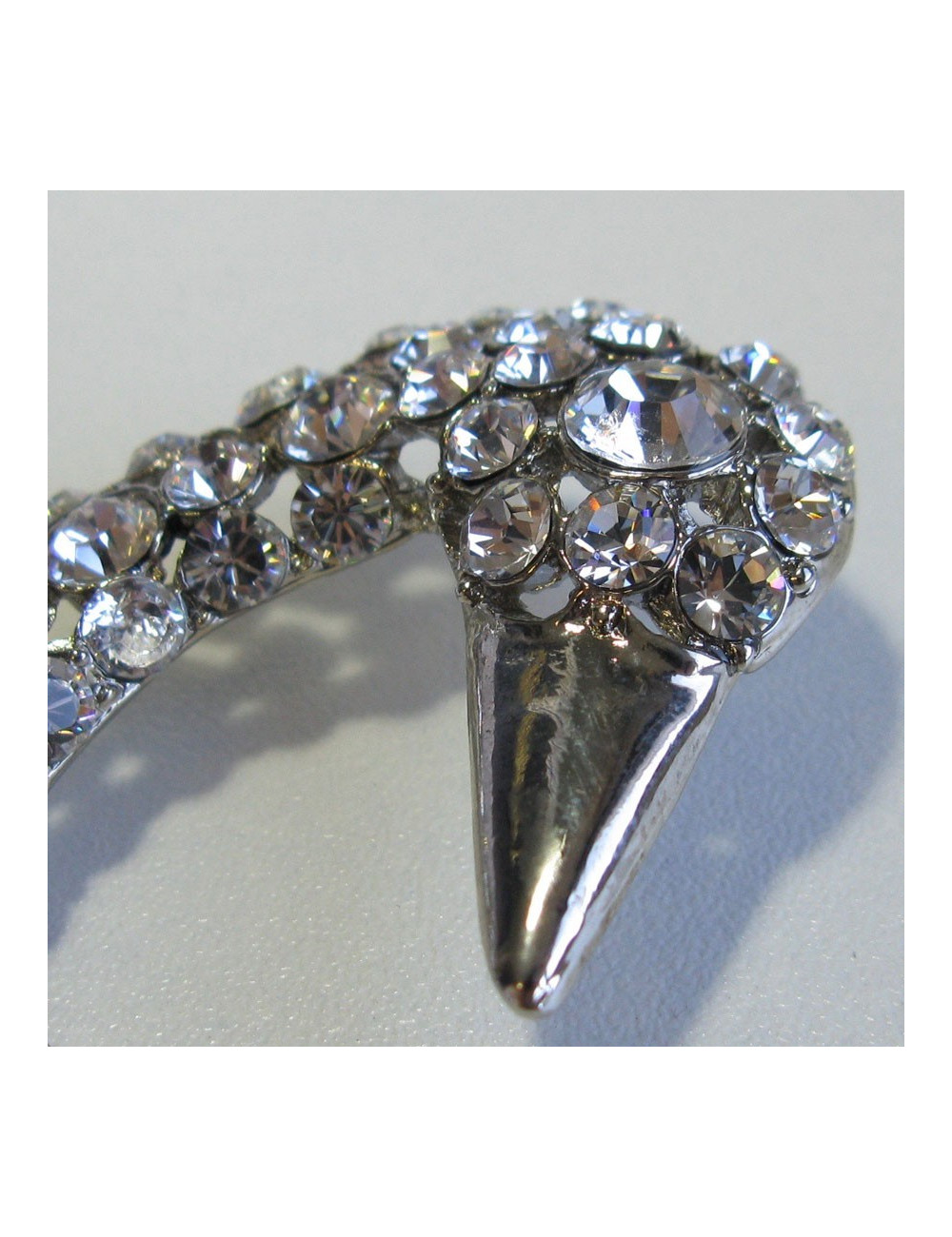 SONIA RYKIEL swan brooch in silver metal set with brilliants