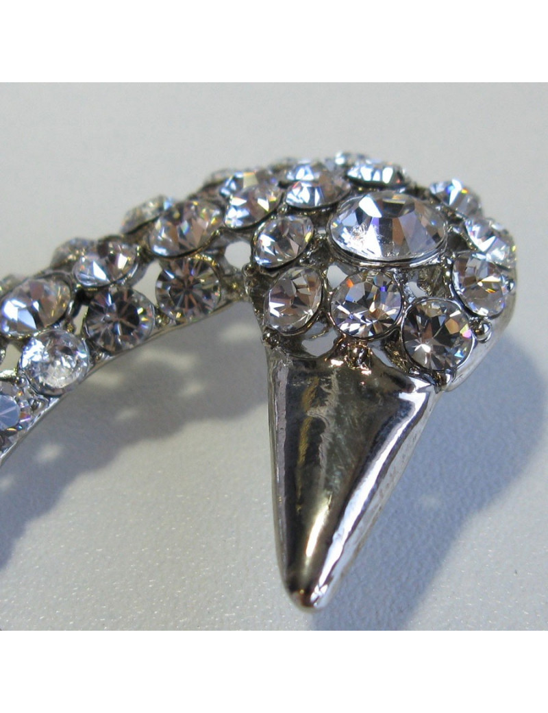 SONIA RYKIEL swan brooch in silver metal set with brilliants