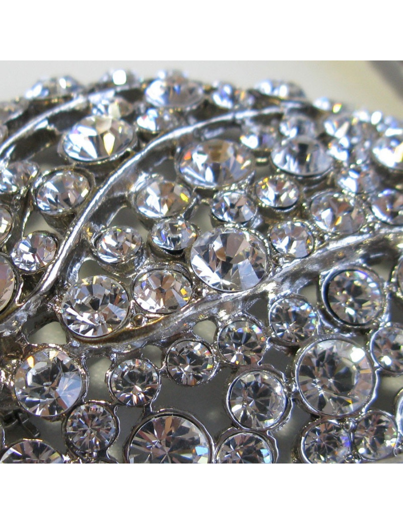 SONIA RYKIEL swan brooch in silver metal set with brilliants