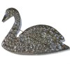 SONIA RYKIEL swan brooch in silver metal set with brilliants