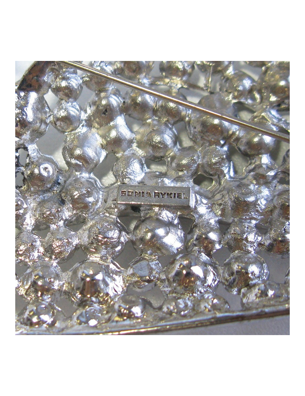 SONIA RYKIEL swan brooch in silver metal set with brilliants