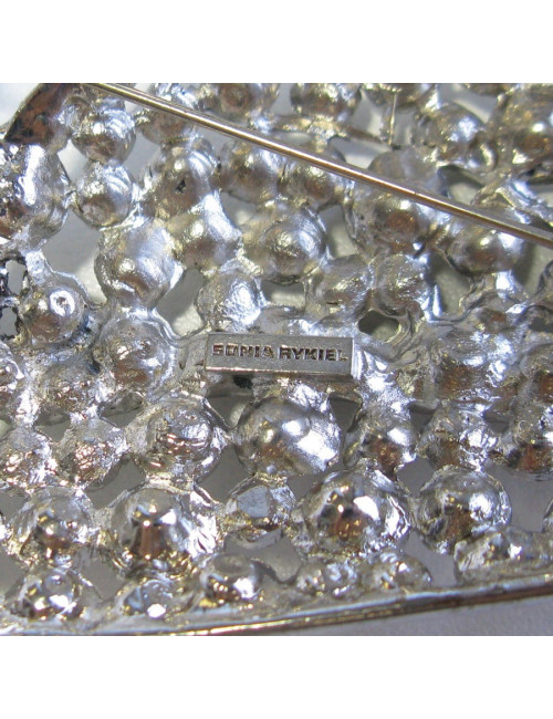 SONIA RYKIEL swan brooch in silver metal set with brilliants