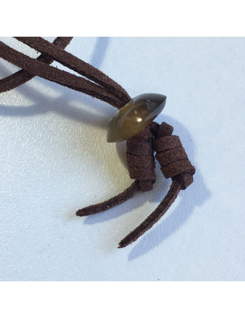 HERMES 'Kuartz' pendant in red lacquered wood and buffalo horn