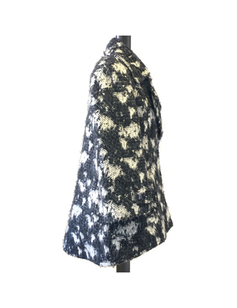 Veste CHANEL T 40 en tweed gris foncé et gris clair 