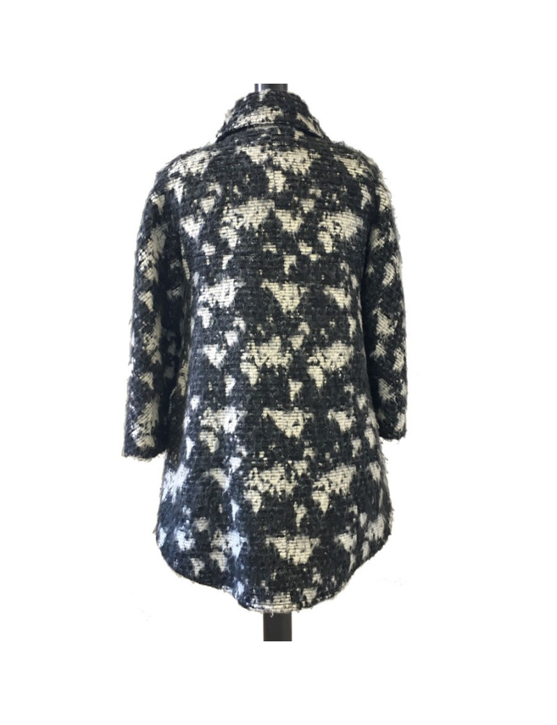 Veste CHANEL T 40 en tweed gris foncé et gris clair 