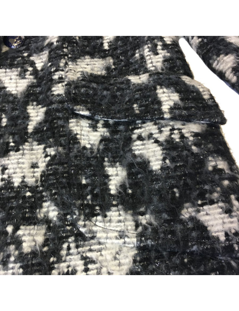 Veste CHANEL T 40 en tweed gris foncé et gris clair 