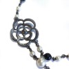 CHANEL double row of pearls and camellia necklace 
