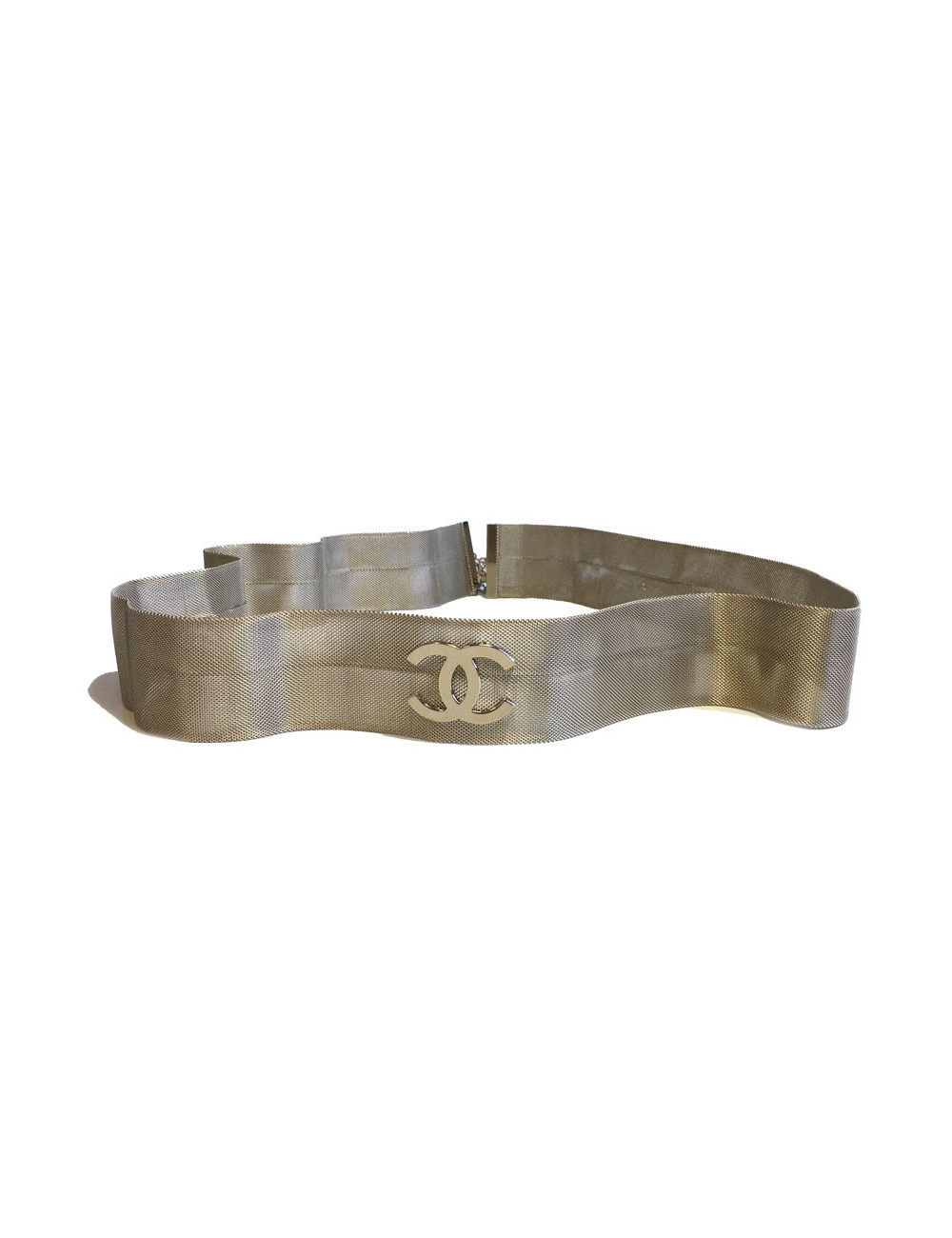 CHANEL belt in pale gold filigree metal 