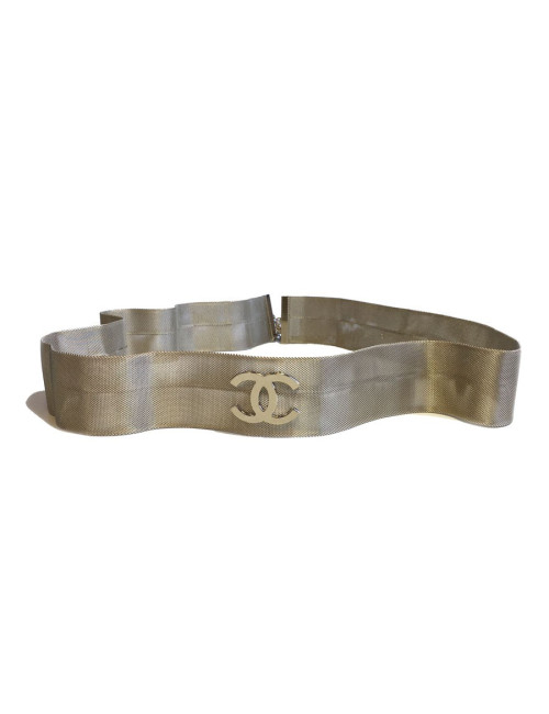 CHANEL belt in pale gold filigree metal 