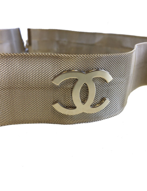 xxx Ceinture CHANEL 'Paris-Cosmopolite' en filigrane doré or pâle