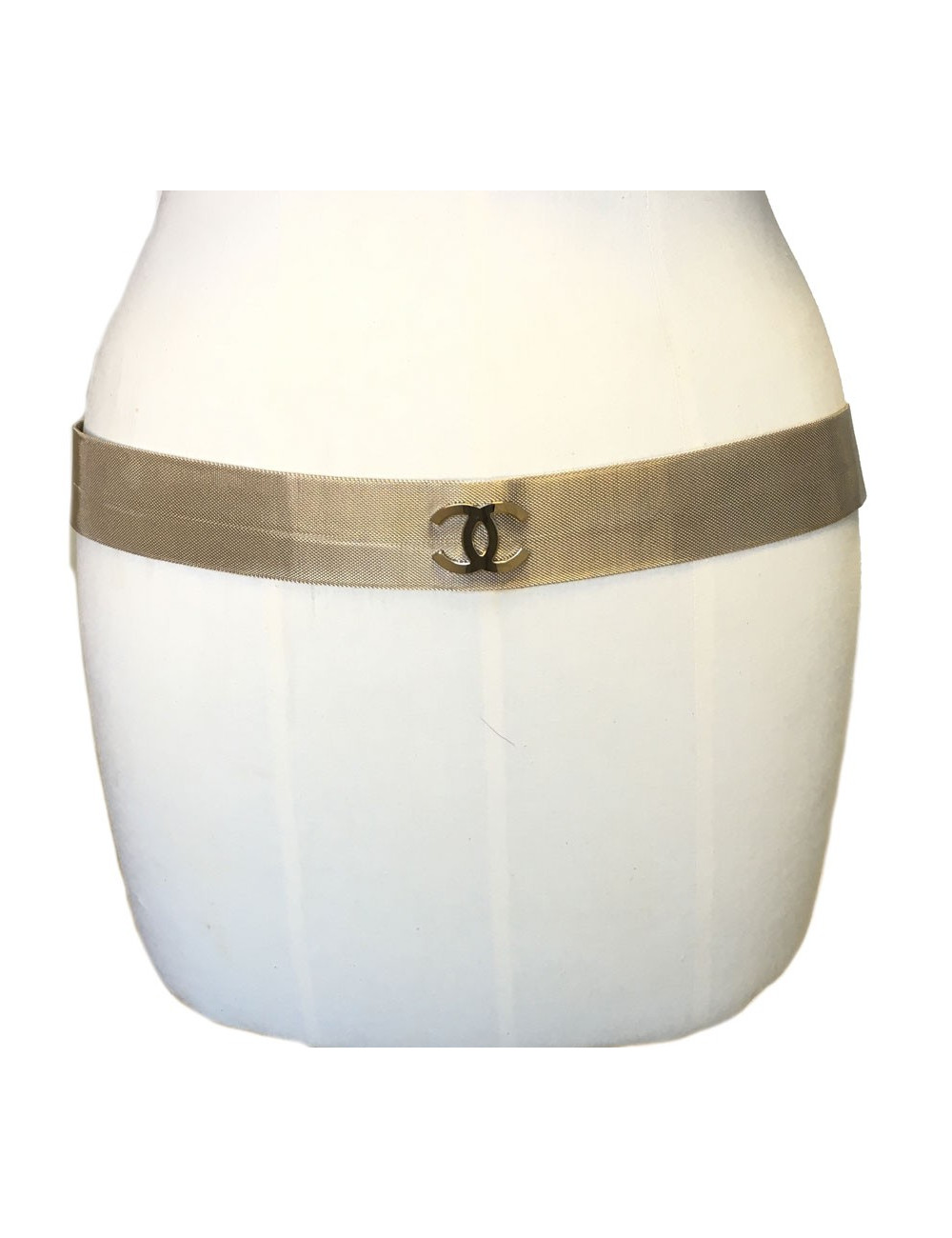 CHANEL belt in pale gold filigree metal 