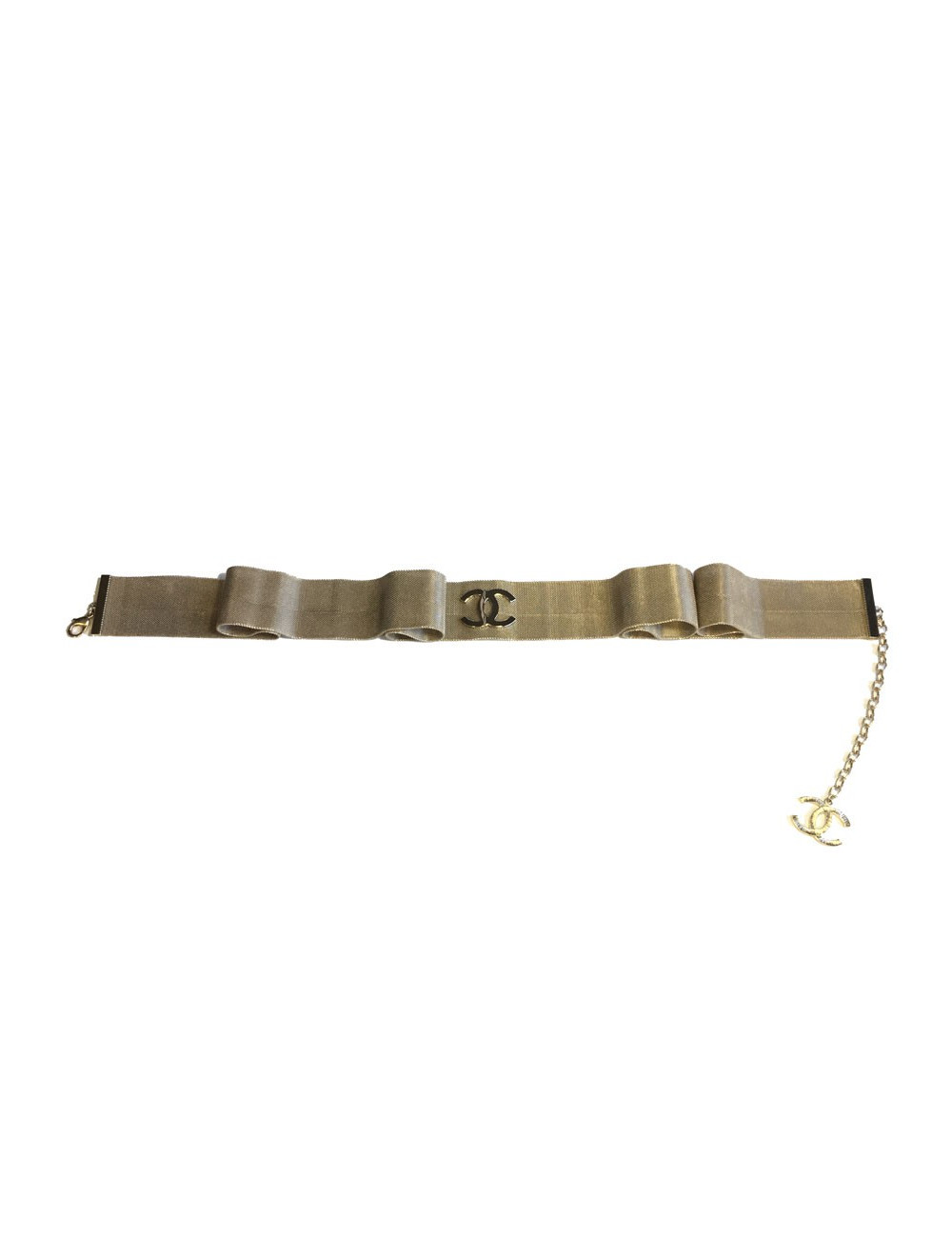 CHANEL belt in pale gold filigree metal 