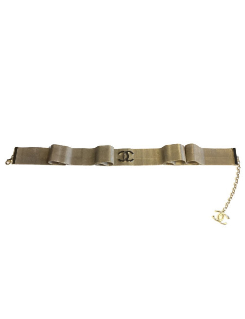CHANEL belt in pale gold filigree metal 