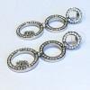 CHANEL dangling stud earrings in silver metal and white rhinestones