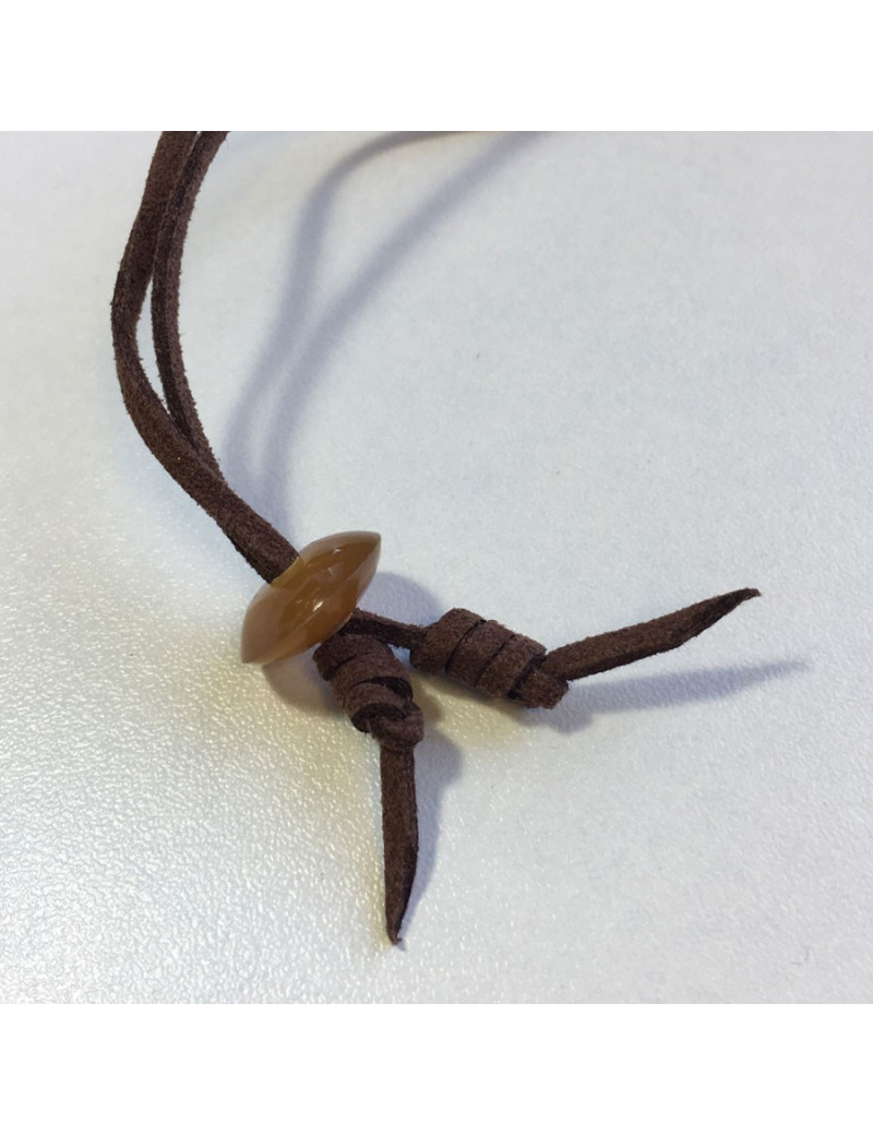 HERMÈS H round pendant in orange lacquered wood