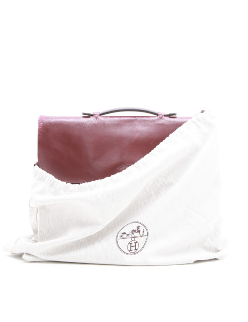  HERMES vintage 1950 satchel bag in Red H box leather