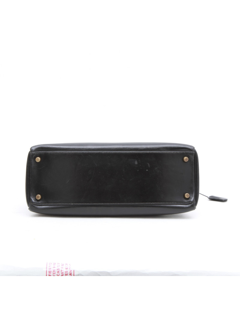 HERMES Kelly 32 vintage in black box retourné leather