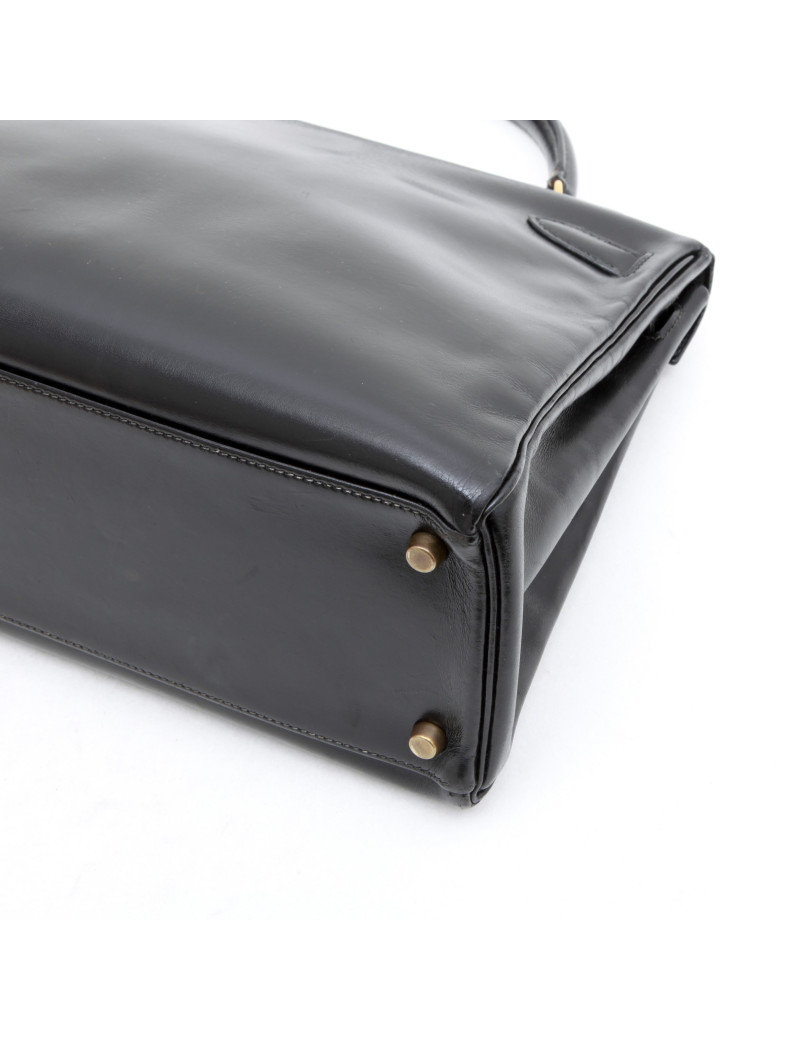 Sac Kelly 32 HERMES box noir vintage