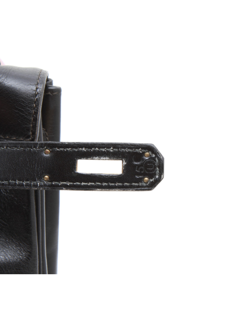 HERMES Kelly 32 vintage in black box retourné leather