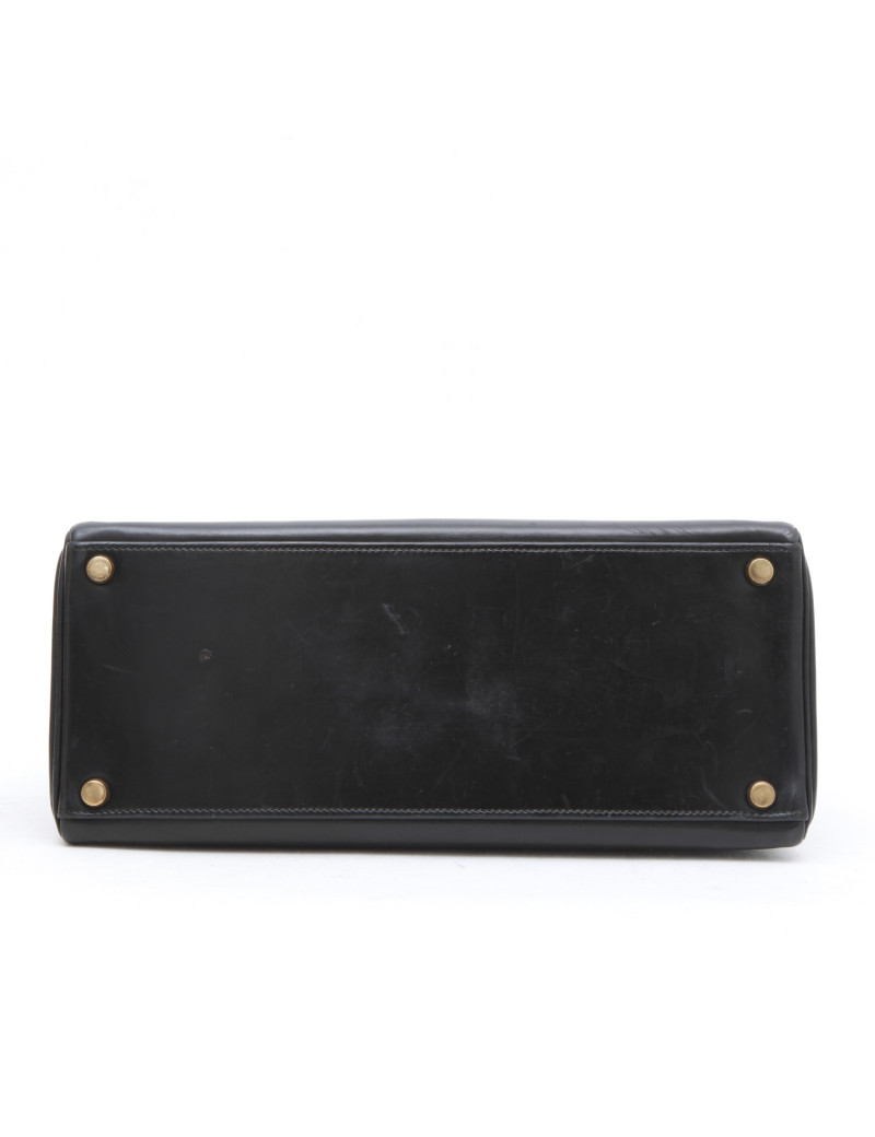 HERMES Vintage Kelly 28 in black box returned leather