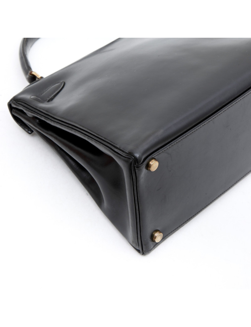 Sac Kelly 28 retourné HERMES cuir box Vintage