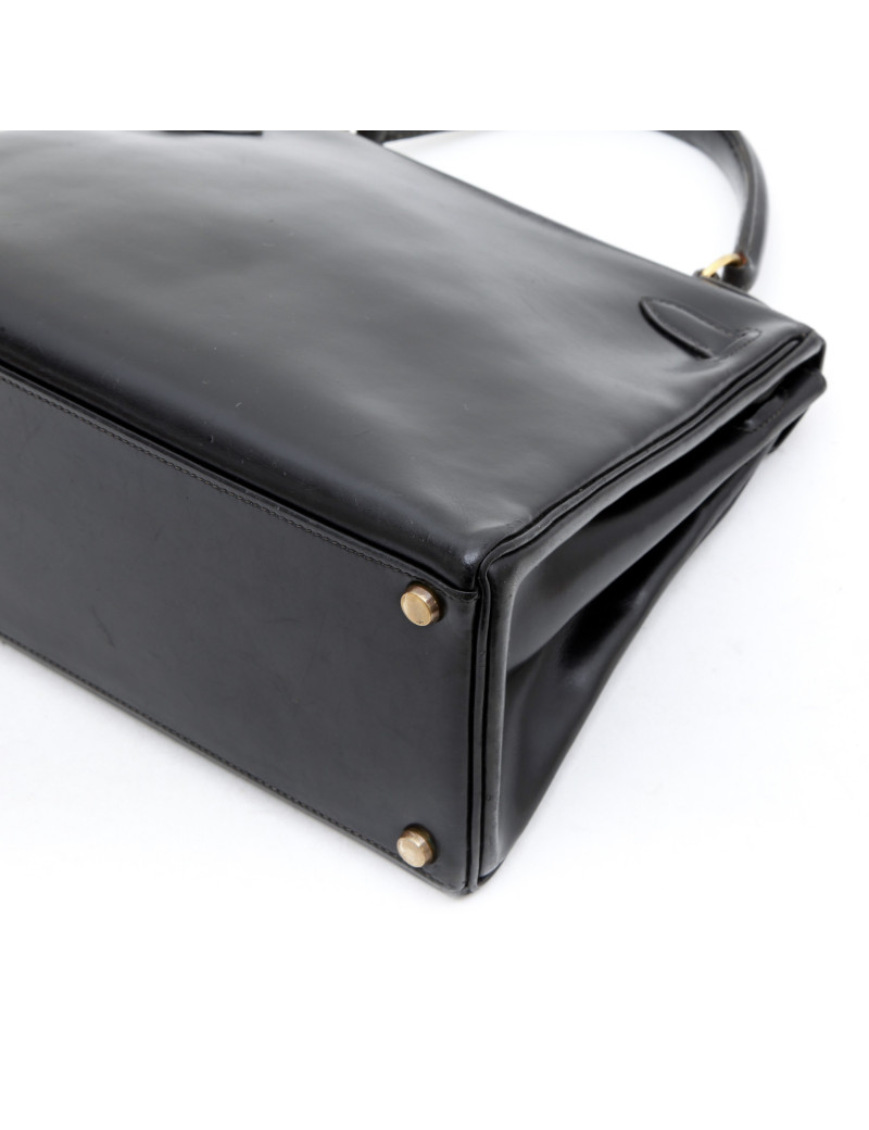 HERMES Vintage Kelly 28 in black box returned leather