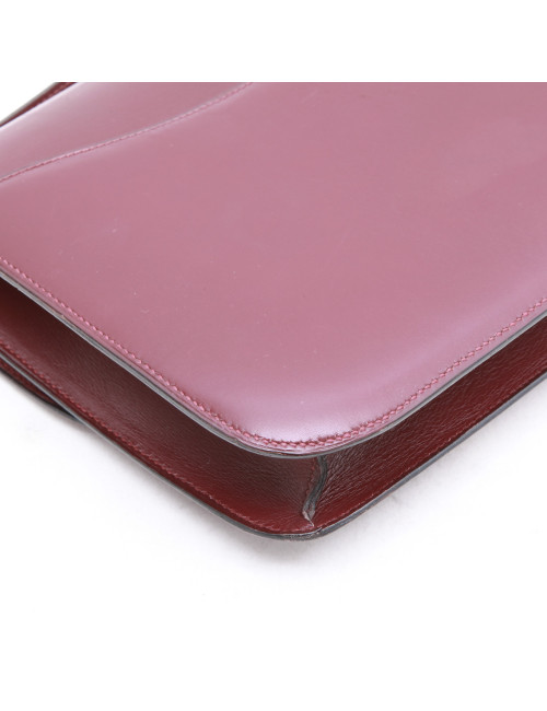 Sac Constance HERMES cuir box rouge H Vintage