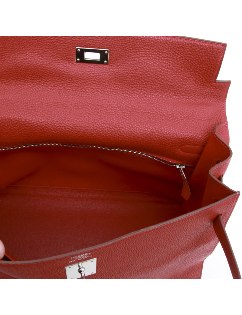  HERMES Kelly II T35 ssaddle bag in brick taurillon clemence leather