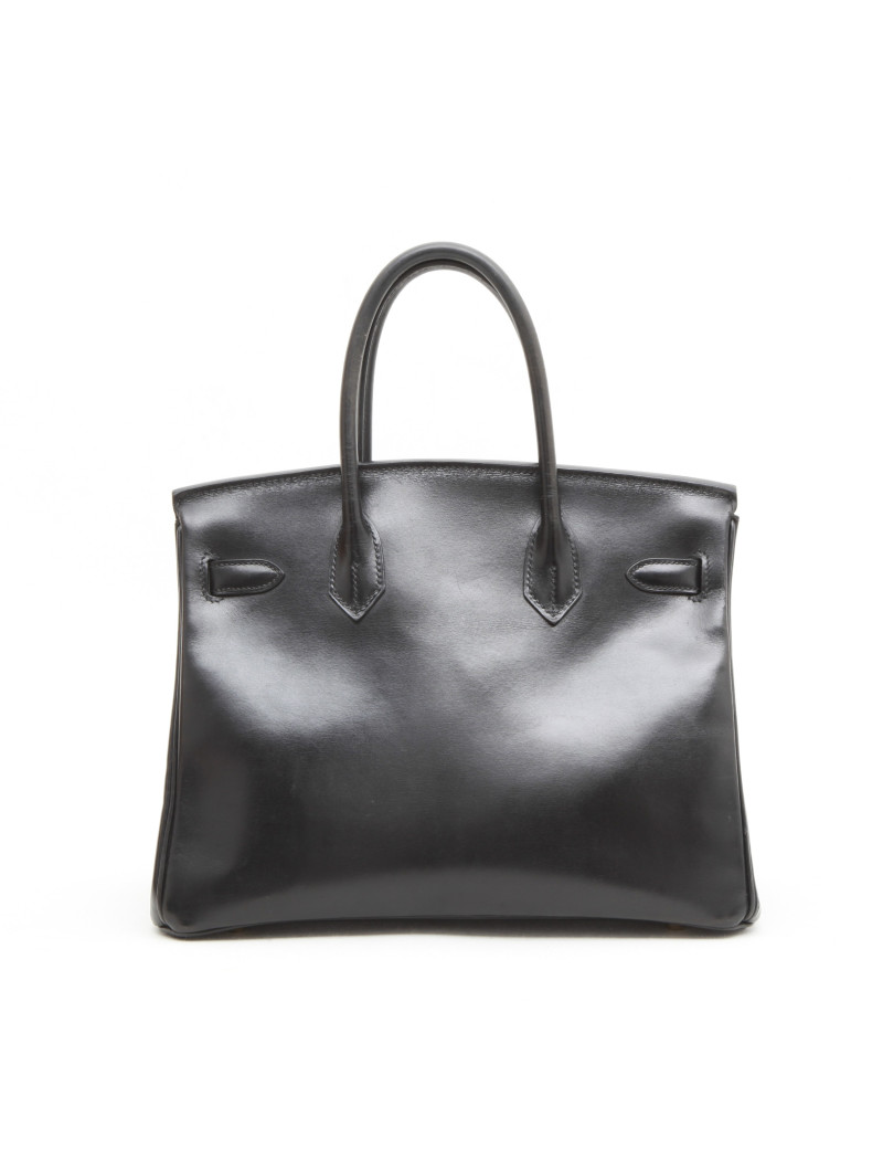 Birkin 30 HERMES en cuir box noir