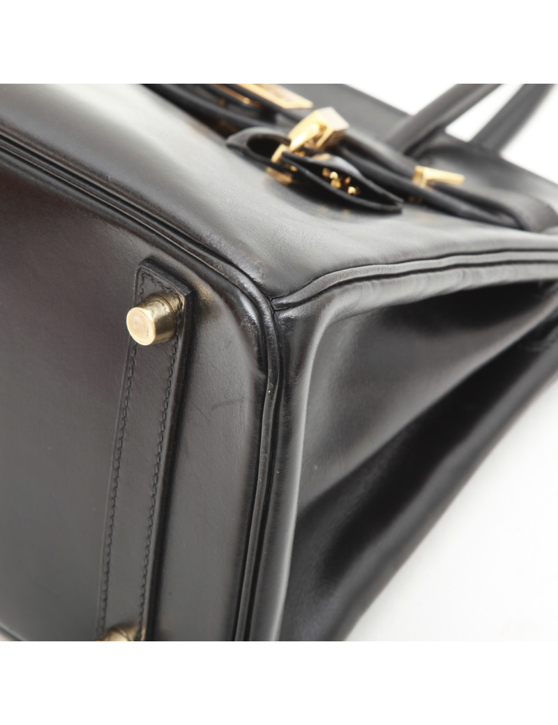 Birkin 30 HERMES en cuir box noir