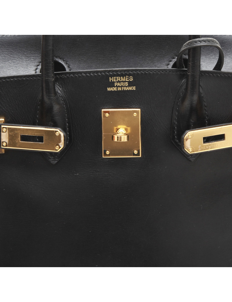 Birkin 30 HERMES en cuir box noir