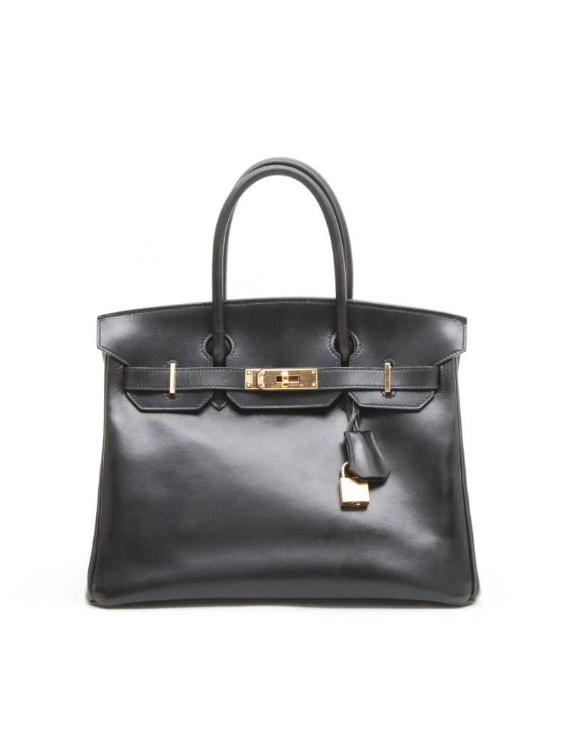 Birkin 30 HERMES en cuir box noir