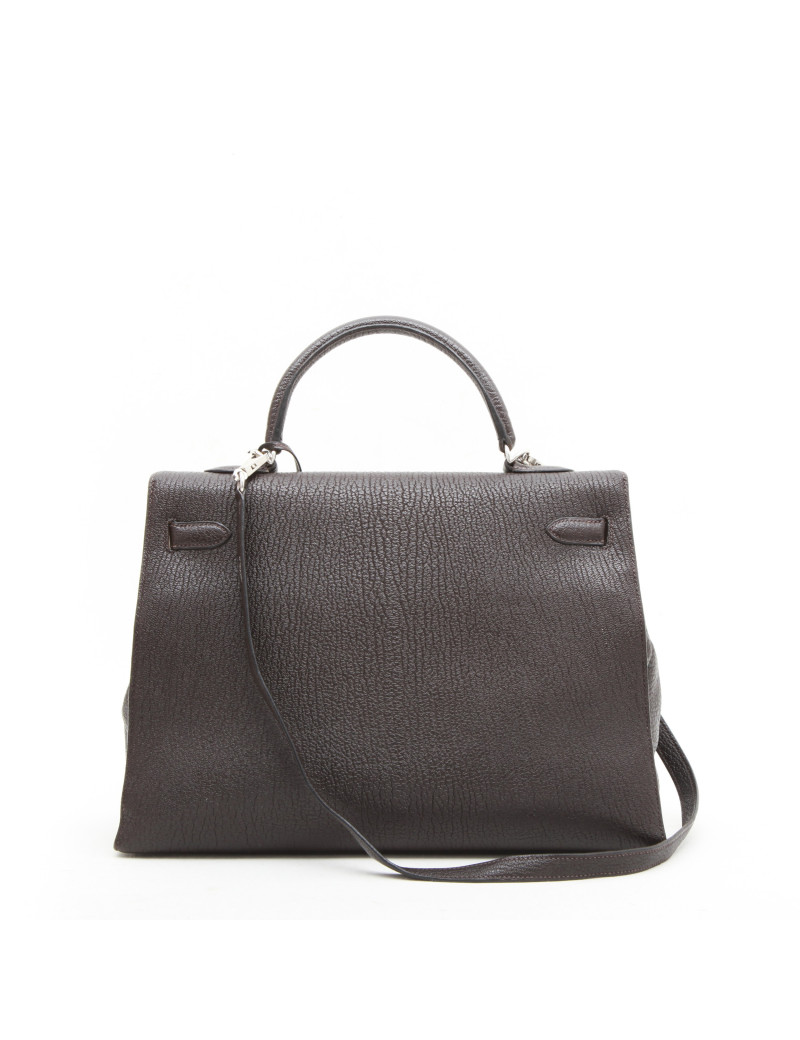Sac Kelly II  T35 HERMES avec bandoulière cuir grainé marron