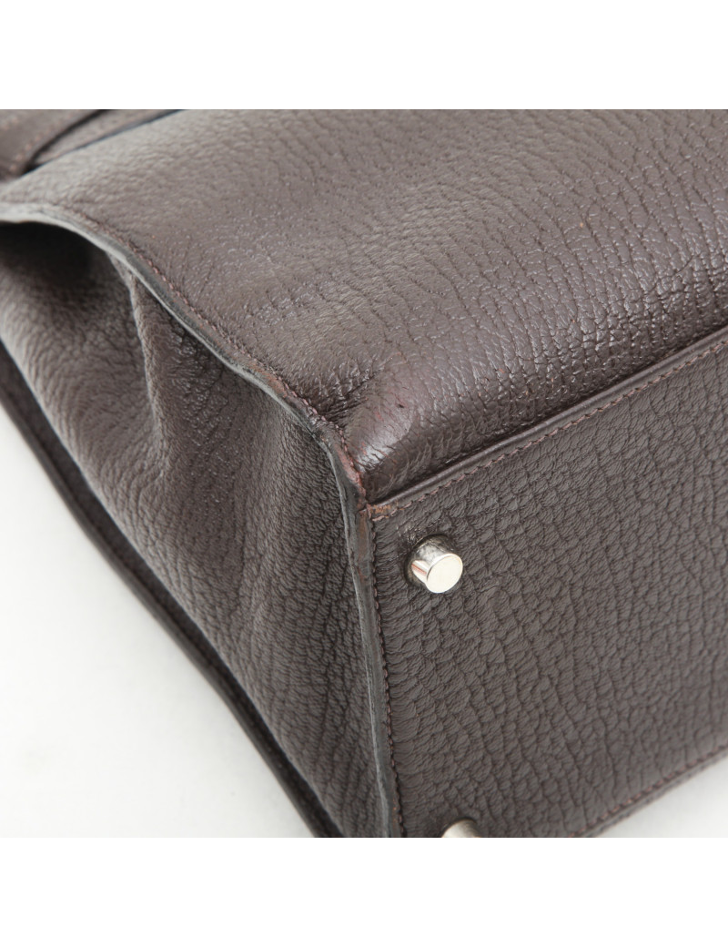 Sac Kelly II  T35 HERMES avec bandoulière cuir grainé marron