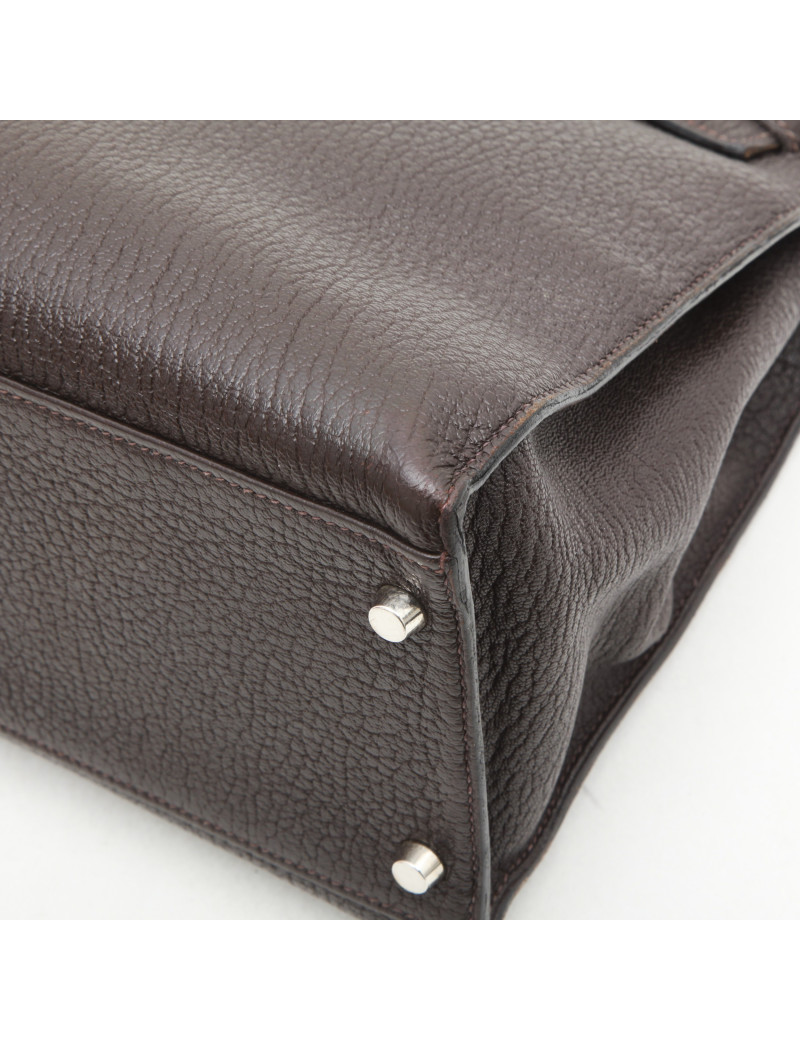 Sac Kelly II  T35 HERMES avec bandoulière cuir grainé marron
