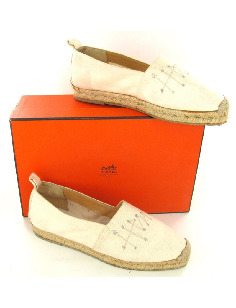 Espadrilles T 39 HERMES beige clair
