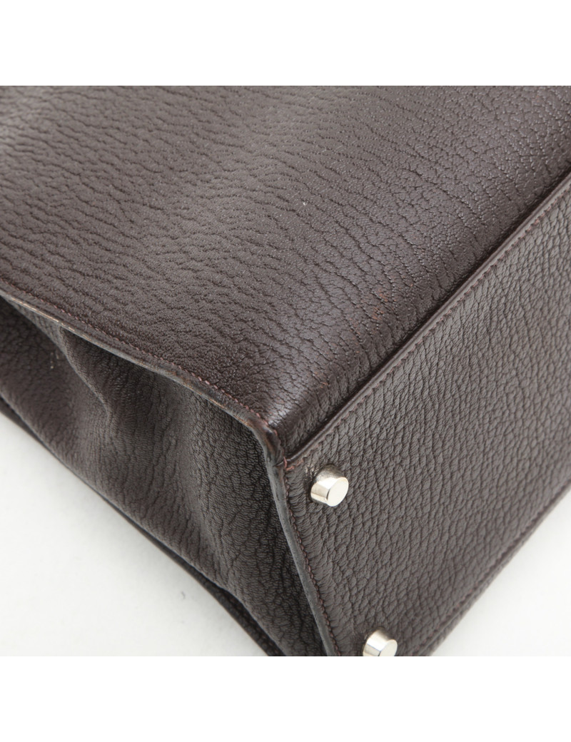 Sac Kelly II  T35 HERMES avec bandoulière cuir grainé marron