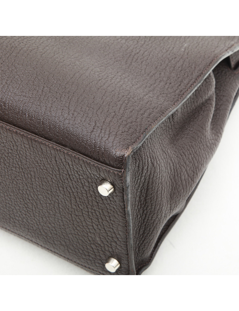 Sac Kelly II  T35 HERMES avec bandoulière cuir grainé marron