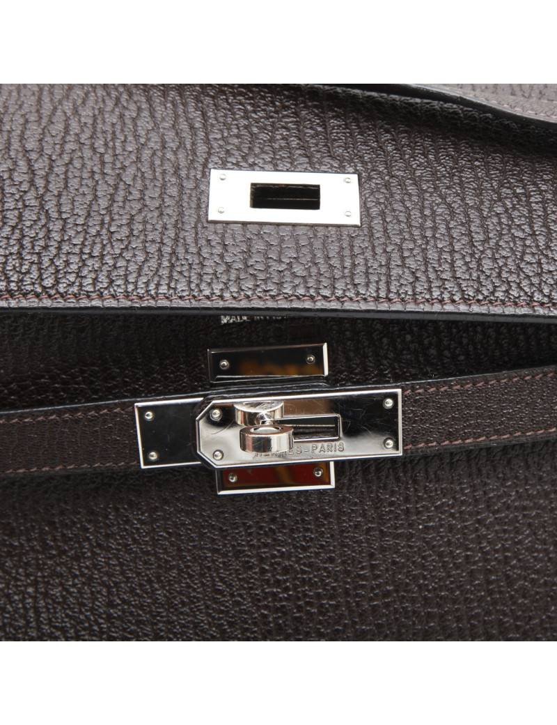 Sac Kelly II  T35 HERMES avec bandoulière cuir grainé marron